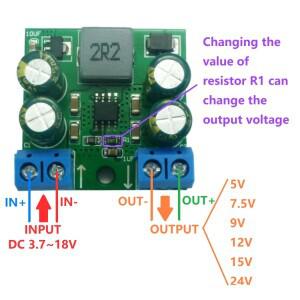 60W DC 3.7-20V ~ 5V 7.5V 9V 12V 24V 승압 DC-DC 컨버터 모듈 (전동  PLC  LED  PTZ용)