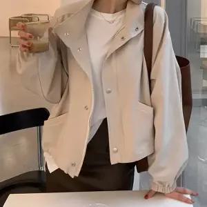 친절한탄씨 여성 간절기 숏 바람막이 크롭 자켓 집업 점퍼 블루종 점퍼 자켓 블루종자켓 블루종점퍼