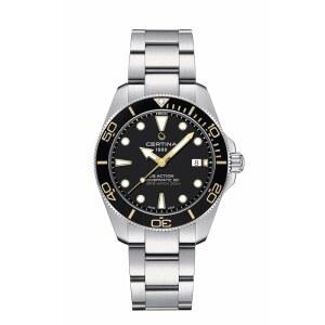 Certina, 남성, DS 액션 에이전트, 40.5mm, 스틸, 자동, 파워매틱 80, 니바크론, 날짜, 시계, 블랙, C048407115101