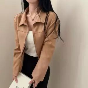 3컬러 간절기 크롭 스웨이드 자켓 오버핏 데일리