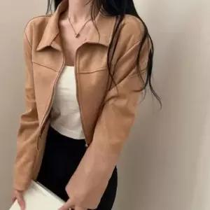 3컬러 간절기 오버핏 크롭 스웨이드 데일리 자켓