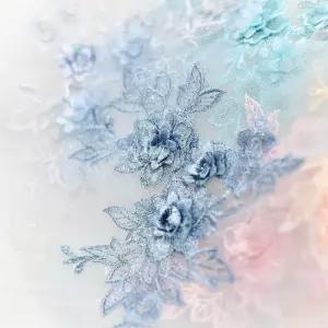 3D 원단 다채로운 자수 레이스 DIY 꽃 메쉬 사이즈 원피스 패치