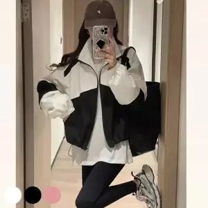 여성 바람막이 점퍼 컬러 블록 바람막이 여성복 간절기 점퍼 우븐