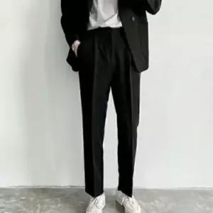 봄 가을 남성 캐주얼 3컬러 와이드핏 슬랙스 바지 기모안감바지 일자바지 (W94B9CB)