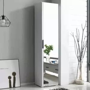 사안 거울형 행거 수납장 (광폭) 400 슬림옷장 간이옷장 소형옷장