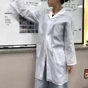 M 가성비 얇은 가운 여름 흰색 흰 면 화이트 실험복 실험실 하얀 위생가운