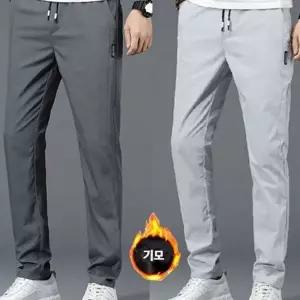 [하프클럽/]데일리 겨울 남성 슬랙스 일자 융털 바지 기모 밴딩