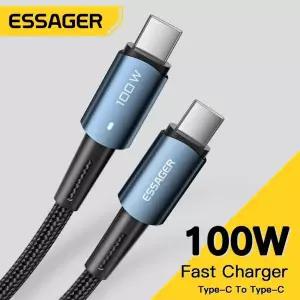 [호환] Essager C타입 C to 케이블, 휴대폰 고속 충전 코드 와이어, 샤오미, 삼성, 화웨이, 맥북, 아이패드