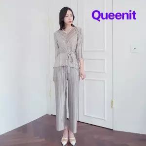 [하프클럽/] (88까지)골드펄플리츠블라우스 팬츠 벨트3SET