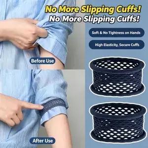 5Pcs 셔츠 소매 홀더 탄성 메쉬 고정 밴드 미끄럼 방지 클립 팔 커프 스트랩 일상 사용을 위한 다용도