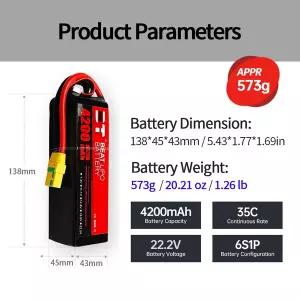 수집품 RC소품 4200mAh 6S 22.2V 35C T/XT60 리튬폴리머 배터리 RC 쿼드콥터 헬리콥터 FPV 레이싱 드론 예