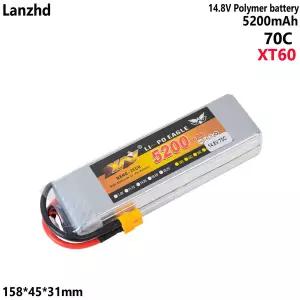 수집품 RC소품 70C 고속 폴리머 14.8V 5200mAh 4S1P XT60 포함 드론 보트 또는 자동차용 모델 항공기 리튬