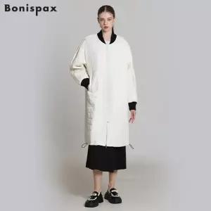 [보니스팍스(Bonispax)] 스퀘어 퀼팅 롱 패딩 점퍼 (택가격: 279000원)
