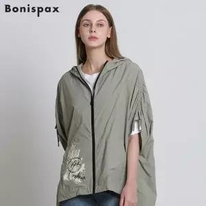 [보니스팍스(Bonispax)] 후드 케이프형 미들 점퍼 (택가격: 239000원)