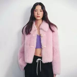 LAP 토글 장식 롱헤어 퍼자켓 AQ4FJA61