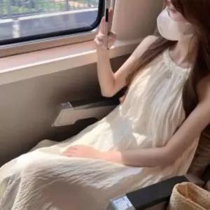 여성용 여름용 꼬임 디자인 홀터넥 긴 원피스 바캉스룩