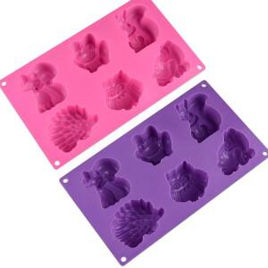 1Pcs 숲 동물 실리콘 SoapMold 다람쥐 개구리 여우 거북 올빼미 고슴도치 트레이 아이스 큐브, 젤로, 케이