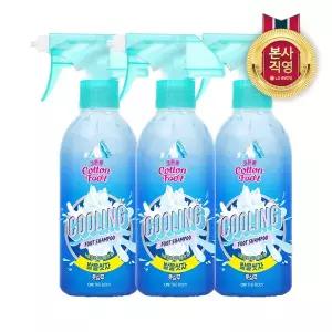[여름 운동화 속 땀냄새 제거] 온더바디 코튼풋 발을씻자 풋샴푸 쿨링 385ml x 3개
