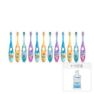 조르단 어린이 칫솔 스텝 2단계 색상랜덤, 12개+증정(가그린 제로 블라스트 100ml, 1개)