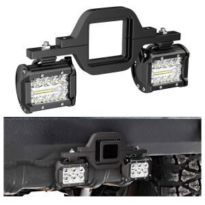 Nilight 2pcs 4인치 60W LED 포드, 2인치 견인 히치 마운팅 브래킷 백업 후진등 ATV SUV 트럭 트레일러 보트 픽업용 리어 라이트