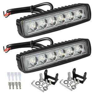 파츠삼 6인치 LED 라이트 바 화이트 36W 6500K 초밝은 스팟 워크 포드 한 줄 오프로드 주행 안개 보트 경량 방수 SUV ATV 4WD 자동차 트럭 골프 카트 12V 24V IP67 (2개)