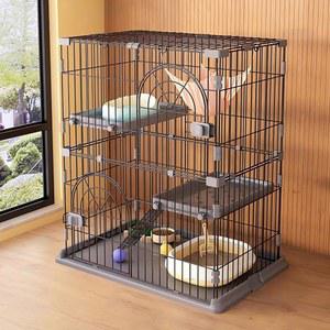 잭스팀 고양이 케이지 실내 울타리 DIY 놀이펜 2단 30인치 L x 20인치 W 35인치 H 1-2 (회색, 2단)
