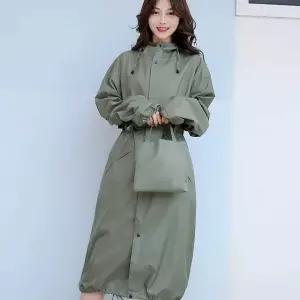 L 남녀공용 레인코트 그린 코트 바람막이 롱우비 (WF9DD97)