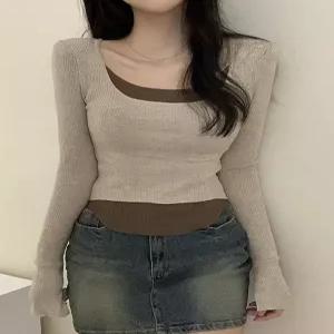크롭청남방 Hikigawa 브로치 메탈 프린트