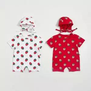 스트로베리전신슈트 26 여름 아기 베이비 돌아기 바디슈트 롬퍼