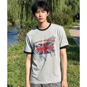언더오프 에센셜 스탠다드 반팔 링거 티셔츠 유니언홀스 멜란지 527091