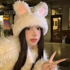 토리타 토끼귀 뽀글이 털모자 페이크퍼 겨울 비니