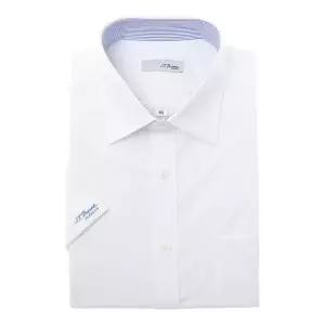 [듀퐁](강남점)반소매 일반핏 스판소재 소매 풀로고 화이트 셔츠(SE6MM12HS901SWH)