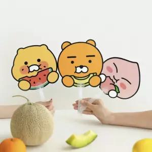 카카오프렌즈 썸머 프루티 PP부채 춘식이 라이언 어피치 굿즈 플라스틱손부채 미니 작은 휴대용