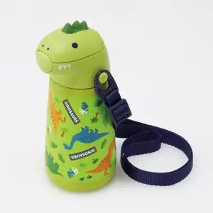 공룡 보냉 빨대 보틀 370ml 스텐 물병