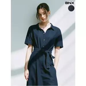 [BNX]여성 셔츠 스트랩 데님 원피스
