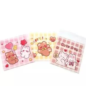OPP 접착 디자인봉투 100매 14x14cm 간식 선물포장