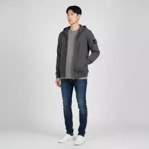 스톤아일랜드 스톤 남성 와펜 올드 이펙트 후드 집업 자켓 챠콜) L1S15 6100032 S0060 V0165