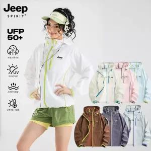 JEEP SPIRIT 여성용 UPF50+ 경량 후드 바람막이 자외선차단 여름 아우터