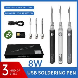 USB 무선 리튬 배터리 납땜 다리미 휴대용 펜 충전식 온도 제어 DIY 용접 장비 8W 5V