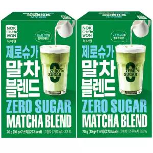 녹차원 제로슈가 말차 블렌드 7T x 2개 녹차 말차라떼 카페음료