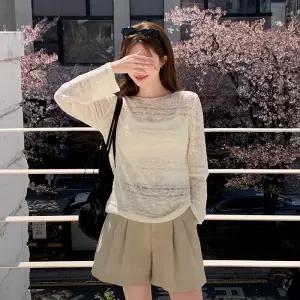 [코코블랑] 홀 펀칭 슬라브 니트