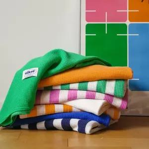 8color / 오이코스 여름 와플 블랭킷 대형 스트라이프 무지 물놀이 얇은 담요 낮잠 캠핑