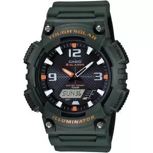 Casio 카시오 AQS800W 시리즈 | 아날로그 디지털 시계 100m 방수 태양광 충전 1/100초 스톱