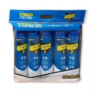 에프킬라 우리집 해충방패 600ml x 5개입 에어졸 무향/에어졸에프킬라/살충제/모기퇴치제/냄새무/미끌거림무