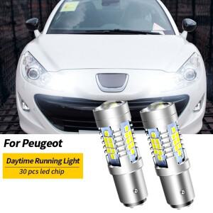2pcs LED 주간 러닝 라이트 DRL 전구 램프 Canbus 오류 없음 P21/5W 1157 BAY15D 푸조 408 308 RCZ