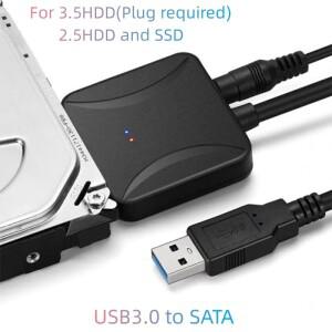 USB 3.0-SATA 3 케이블 Sata-USB 어댑터 변환 지원 2.5/3.5 인치 외장 SSD HDD 하드 드라이브 연결