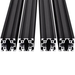 4피스 슬롯 압출 프로파일 DIY 4040 블랙 50cm 19 7인치 레일 양극 3D 부품 한국 CNC 알루미늄 500mm 50 9cm 19 7인치 산화 프린터 표준 선형