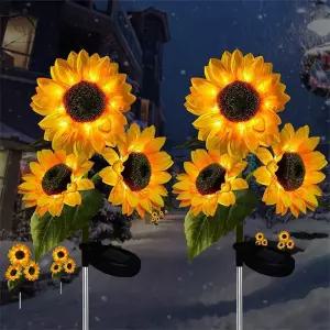 LED 태양열 해바라기 꽃 조명 집 장식 정원 잔디 램프 방수 조경