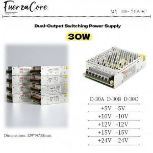 30W 듀얼 출력 5V 10V 12V 24V 전원 공급 장치 D-30A 30B AC100-240V SMPS