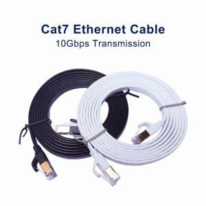 콘솔케이블 화이트 검은색 CAT7 플랫 케이블 이더넷 CAB 7 15M RJ 라우터 RJ45 8M 패치 5M 20M CAT 6 10M LAN 모뎀 네트워크 45